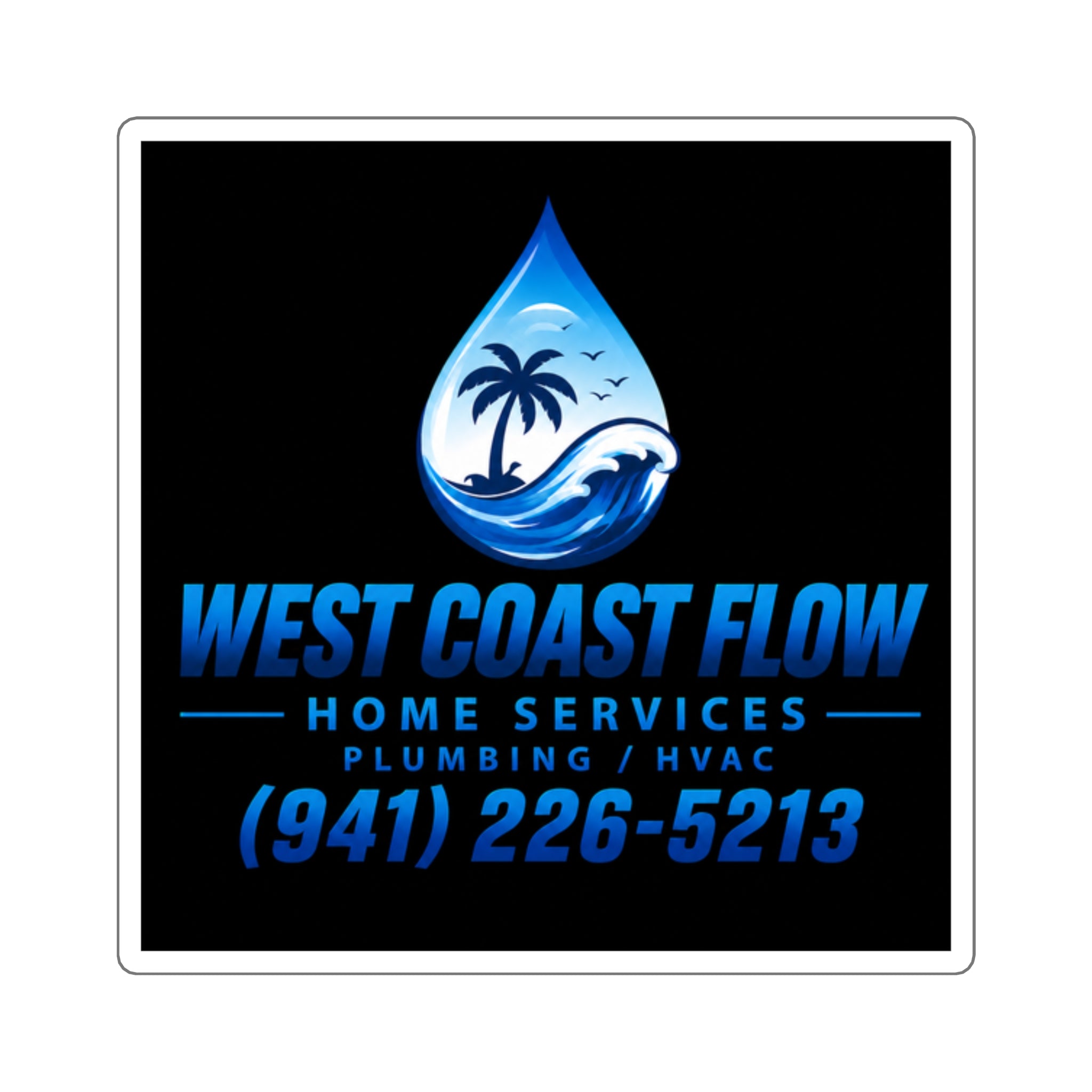 West Coast Flow Plumbing HVAC Square Sticker