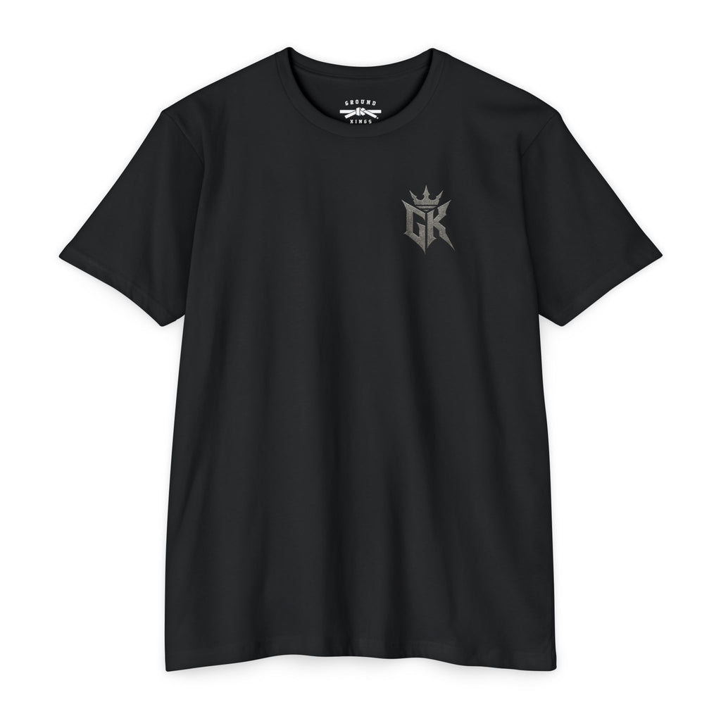GK Crown Logo T-Shirt — Minimalist Black Graphic Tee